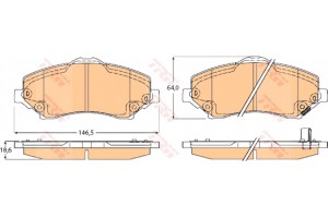 Trw Σετ τακάκια, Δισκόφρενα - GDB4605