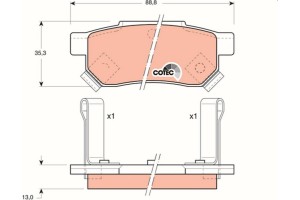 Trw Σετ τακάκια, Δισκόφρενα - GDB499