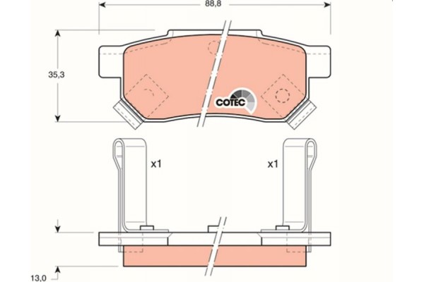 Trw Σετ τακάκια, Δισκόφρενα - GDB499 Trw Σετ τακάκια, Δισκόφρενα - GDB499