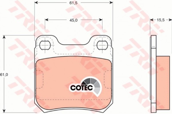 Trw Σετ τακάκια, Δισκόφρενα - GDB915