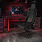 Κάθισμα Bucket Rs Gaming Chair Δερματίνη - Suede Μαύρο Με Κόκκινες Ραφές Καπιτονέ 1 Τεμάχιο Carner 2039