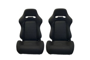 Καθίσματα Bucket Zeus Ύφασμα Μαύρα Ζευγάρι 2 Τεμαχίων