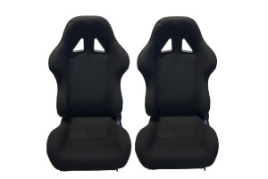 Καθίσματα Bucket Poseidon Ύφασμα Μαύρα Ζευγάρι 2 Τεμαχίων