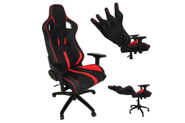 Κάθισμα Bucket Rs Avalon Gaming Chair Δερματίνη Μαύρο Με Κόκκινες Ραφές Καπιτονέ 1 Τεμάχιο Carner 2046