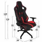 Κάθισμα Bucket Rs Avalon Gaming Chair Δερματίνη Μαύρο Με Κόκκινες Ραφές Καπιτονέ 1 Τεμάχιο Carner 2046
