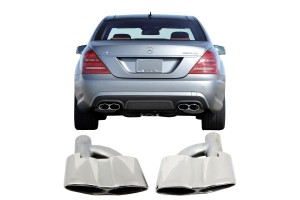 Μπούκες Εξάτμισης Για Mercedes-Benz S-Class W221 06-13 Amg Look 2x2 Oval