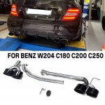 Μπούκες Εξάτμισης Για Mercedes-Benz C-Class W204 Amg Black (2 Διπλές)