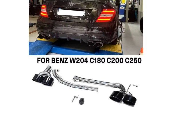 Μπούκες Εξάτμισης Για Mercedes-Benz C-Class W204 Amg Black (2 Διπλές)