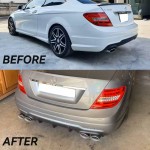Μπούκες Εξάτμισης Για Mercedes-Benz C-Class W204 Amg Black (2 Διπλές)