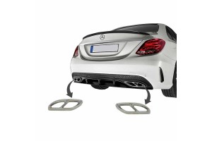 Καπάκια Χρωμίου Για Μπούκες Εξάτμισης Amg Look Για Mercedes-Benz W212 Fl W166 C292 W117 W205 X253 W253 2 Τεμάχια