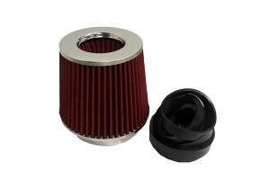 Φιλτροχοάνη Αυτοκινήτου Διπλής Ροής Universal Φ100mm Με 5 Αντάπτορες Φ60/65/70/80/90mm Κόκκινη