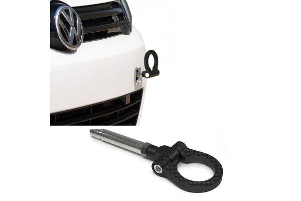 Γάντζος Ρυμούλκησης Tow Hook Carbon Μάυρος Για Vw Golf Scirocco Passat / Seat Ibiza Leon