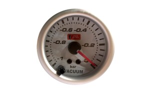 Όργανο Υποπίεσης Αέρα Vacuum Auto Gauge Λευκό 52mm Με 7 Χρώματα