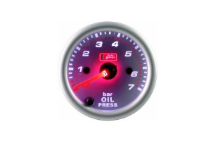 Όργανο Πίεσης Λαδιού Auto Gauge Λευκό 52mm Με 7 Χρώματα