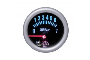 'Οργανο Πίεσης Λαδιού Racesport Mirror Look Φιμέ 52mm Με 7 Χρώματα