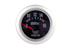 Βολτόμετρο Race Sport Μαύρο 52mm 12 Volt BLCK484
