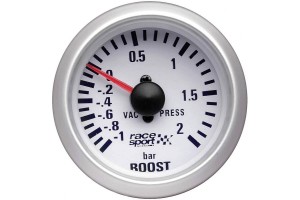 Μπαρόμετρο Boost Racesport Λευκό 52mm 12 Volt GAUG701