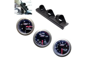 Σετ Οργάνων Αυτοκινήτου "Prosport" Mirror 52mm 4 Τεμαχίων Vacuum / Oil Temp / Rpm / Βάση Κολώνας Τριπλή