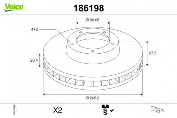 Valeo Δισκόπλακα - 186198 Valeo Δισκόπλακα - 186198