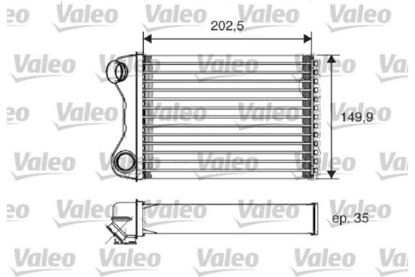 Valeo Εναλλάκτης θερμότητας, Θέρμανση Εσωτερικού Χώρου - 812211