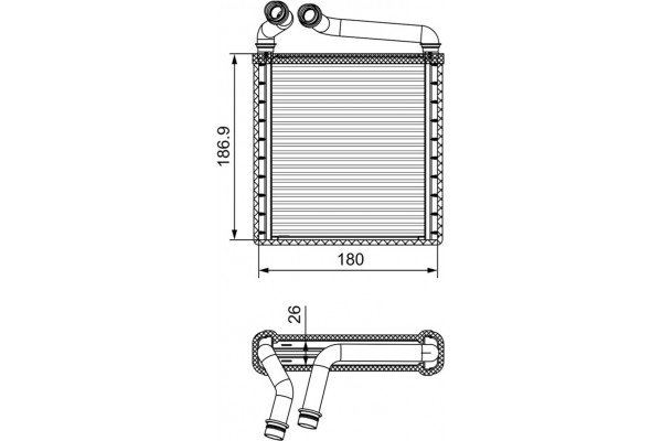Valeo Εναλλάκτης θερμότητας, Θέρμανση Εσωτερικού Χώρου - 811500