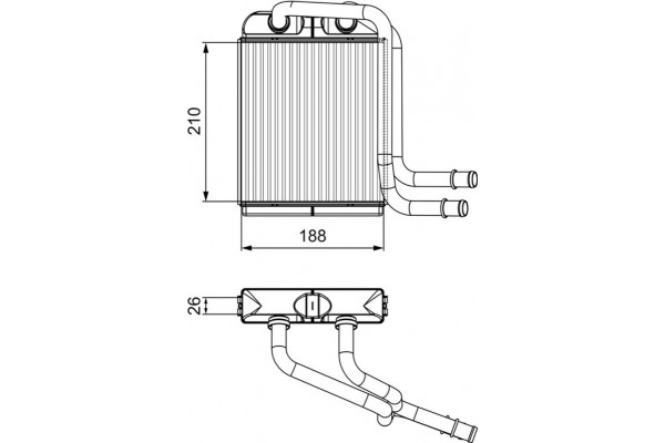 Valeo Εναλλάκτης θερμότητας, Θέρμανση Εσωτερικού Χώρου - 811524