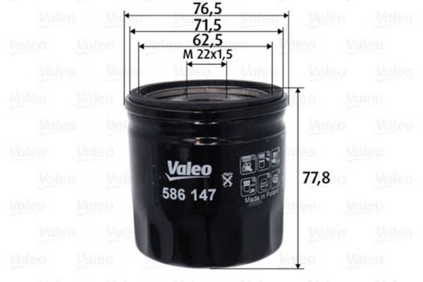Valeo Φίλτρο Λαδιού - 586147