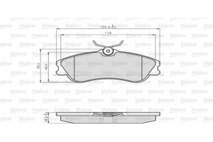Valeo Σετ τακάκια, Δισκόφρενα - 873124