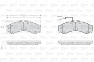 Valeo Σετ τακάκια, Δισκόφρενα - 873121