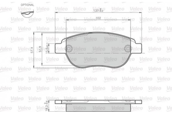 Valeo Σετ τακάκια, Δισκόφρενα - 872600