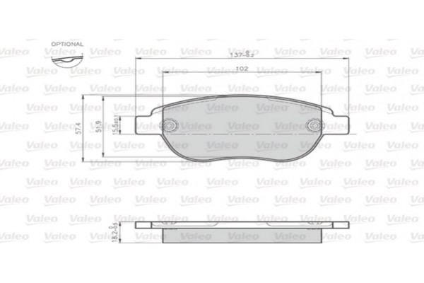 Valeo Σετ τακάκια, Δισκόφρενα - 872600