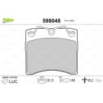 Valeo Σετ τακάκια, Δισκόφρενα - 598048