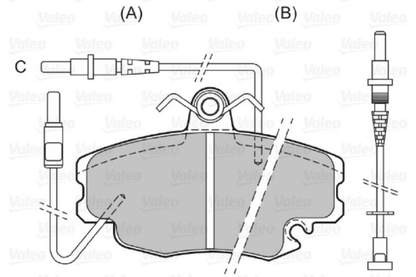 Valeo Σετ τακάκια, Δισκόφρενα - 598154