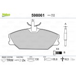 Valeo Σετ τακάκια, Δισκόφρενα - 598061