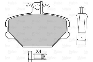 Valeo Σετ τακάκια, Δισκόφρενα - 598095