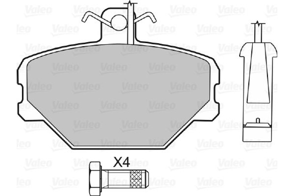 Valeo Σετ τακάκια, Δισκόφρενα - 598095