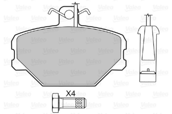 Valeo Σετ τακάκια, Δισκόφρενα - 598095