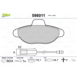 Valeo Σετ τακάκια, Δισκόφρενα - 598011