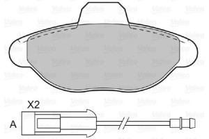 Valeo Σετ τακάκια, Δισκόφρενα - 598012