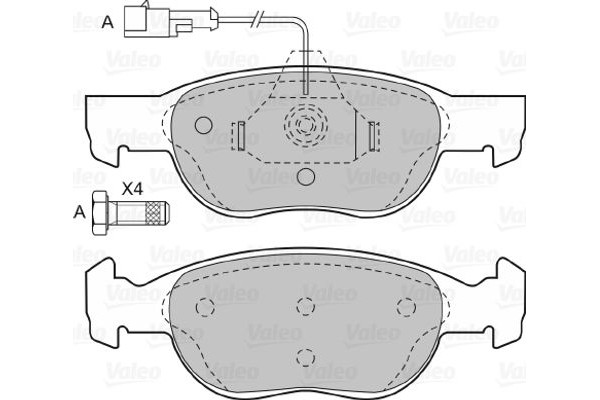 Valeo Σετ τακάκια, Δισκόφρενα - 598040