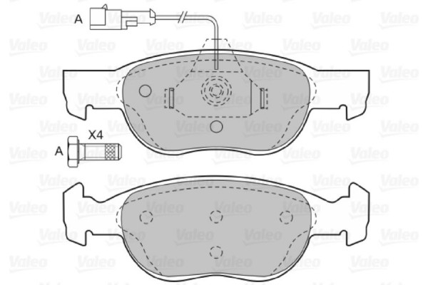 Valeo Σετ τακάκια, Δισκόφρενα - 598040