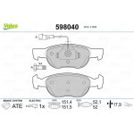 Valeo Σετ τακάκια, Δισκόφρενα - 598040