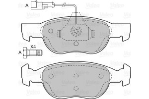 Valeo Σετ τακάκια, Δισκόφρενα - 598607
