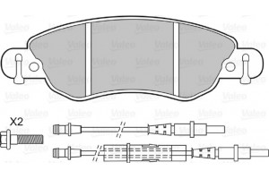 Valeo Σετ τακάκια, Δισκόφρενα - 598417