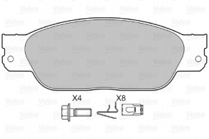 Valeo Σετ τακάκια, Δισκόφρενα - 598439