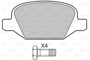 Valeo Σετ τακάκια, Δισκόφρενα - 598407