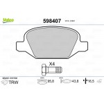 Valeo Σετ τακάκια, Δισκόφρενα - 598407