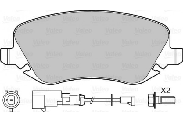 Valeo Σετ τακάκια, Δισκόφρενα - 601001