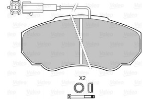 Valeo Σετ τακάκια, Δισκόφρενα - 598568