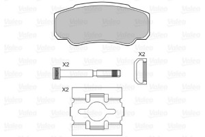 Valeo Σετ τακάκια, Δισκόφρενα - 598570